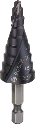 Ступенчатое сверло Bosch HSS-AlTiN 4-20 мм по металлу.