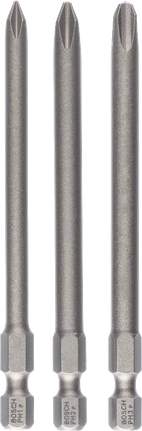 Набор из 3-х отверточных бит Bosch Extra Hard PH1 PH2 PH3.