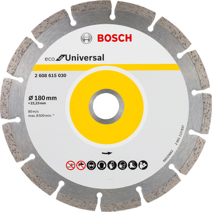 Универсальный сегментный алмазный отрезной диск Bosch 180 мм.