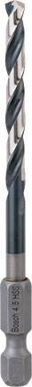Сверло Bosch HSS спиральное с шестигранным хвостовиком 4,5 мм по металлу.