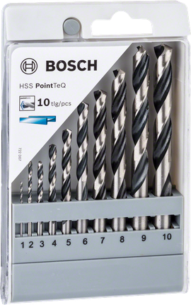 Набор сверл Bosch HSS PointTeQ 1–10 мм.