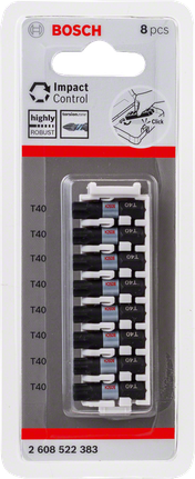 Вставные биты Bosch Impact Control T40, 8 шт.