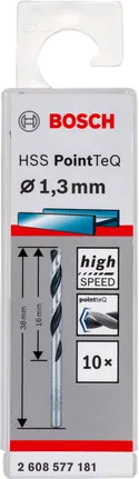 Набор сверл Bosch HSS PointTeQ 1,3 мм.