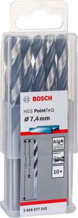 Набор сверл Bosch HSS PointTeQ 7,4 мм.
