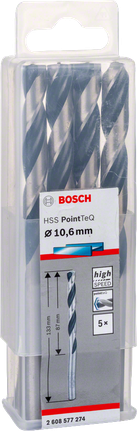 Набор сверл Bosch HSS PointTeQ 10,6 мм.