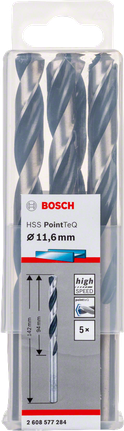 Набор сверл Bosch HSS PointTeQ диаметром 11,6 мм.