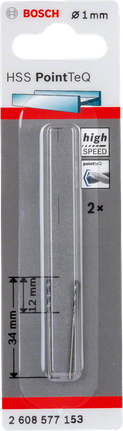 Сверла Bosch HSS PointTeQ 1,0 мм.