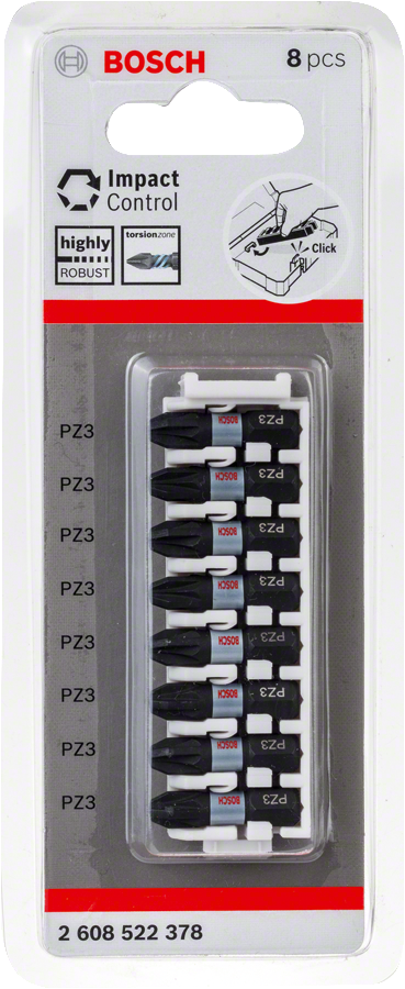 Набор из 8 сменных насадок Bosch Impact Control PZ3.