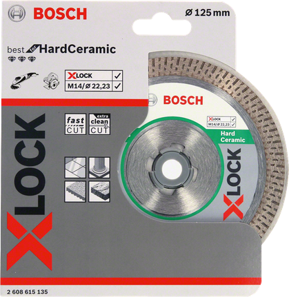 Алмазный отрезной диск Bosch X-LOCK 125×22,23×1,4×10 мм.