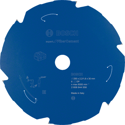 Дисковая пила Bosch Expert for Fibre Cement, диаметр 250 мм.