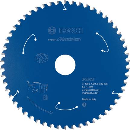 Дисковая пила Bosch Expert for Aluminium с 54 зубцами.