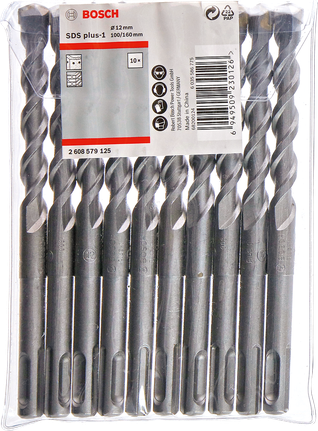 Набор сверл Bosch SDS plus-1 для перфоратора, 10 шт.
