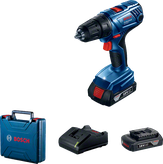 Набор аккумуляторных дрелей Bosch GSR 180-LI с кейсом и зарядным устройством.