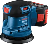 Эксцентриковая шлифовальная машина Bosch GEX 185-LI с пылевым фильтром.