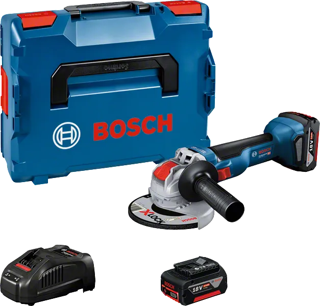 Угловая шлифовальная машина Bosch GWX 18V-10 в комплекте с аккумулятором.