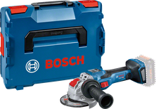 Аккумуляторная угловая шлифовальная машина Bosch GWX 18V-15 SC с кейсом для переноски.