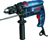 Ударная дрель Bosch GSB 1600 RE с сетевым питанием и боковой рукояткой.