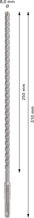 Сверло для ударной дрели Bosch PRO SDS plus-5X 8x250x310 мм.