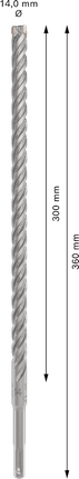 Ударное сверло Bosch PRO SDS plus-5X 14 x 300 x 360 мм.