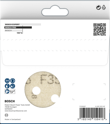Шлифовальный диск Bosch PRO F355 125 мм G1200 с 8 отверстиями.