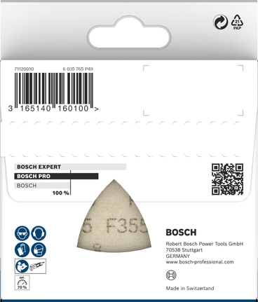 Шлифовальный лист Bosch PRO F355 93 мм G80 5 шт.