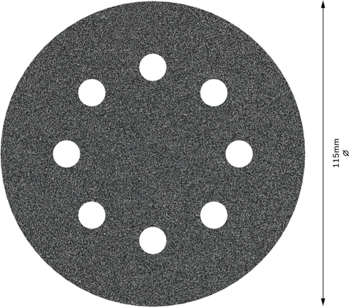 Шлифовальный диск Bosch PRO F355 115 мм G80 с 8 отверстиями.