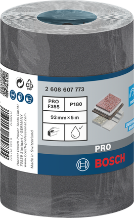 Шлифовальный валик Bosch PRO F355 93 мм x 5 м, зернистость 180.