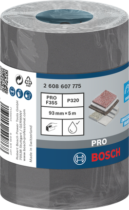 Шлифовальный валик Bosch PRO C355, 93 мм x 5 м, зернистость 320.