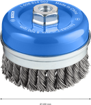 Металлическая щетка Bosch PRO Heavy Cup Brush 100 мм для угловых шлифовальных машин.