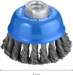 Металлическая щетка Bosch PRO Heavy Cup Brush 75 мм для угловых шлифовальных машин.