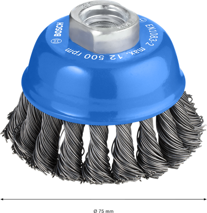 Металлическая щетка Bosch PRO Heavy Cup Brush 75 мм для угловых шлифовальных машин.