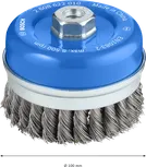 Металлическая щетка Bosch PRO Heavy Cup Brush 100 мм для угловых шлифовальных машин.