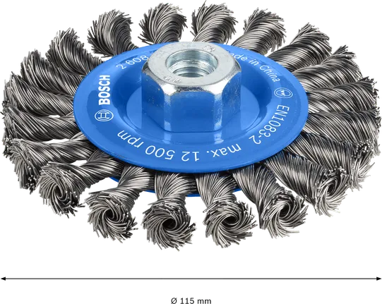 Щетка Bosch PRO Metal с толстой проволочной щеткой, диаметр 115 мм.