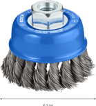Металлическая щетка Bosch PRO Heavy Cup Brush 75 мм для угловых шлифовальных машин.