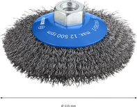 Щетка Bosch PRO Metal clean Bevel Brush с обжатой проволокой 115 мм.