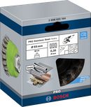 Щетка Bosch PRO из нержавеющей стали, диаметр 65 мм, для угловых шлифовальных машин.