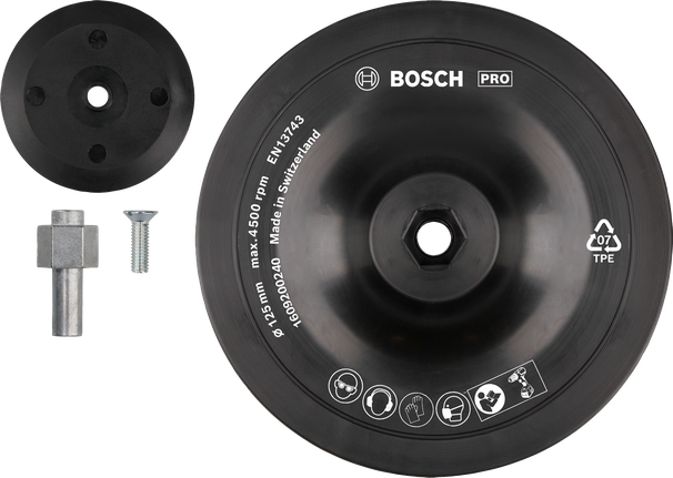 Опорная тарелка Bosch PRO 125 мм с хвостовиком 8 мм.