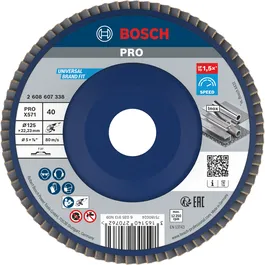 Лепестковый шлифовальный диск Bosch PRO X571 125 мм G40 для шлифовки металла.