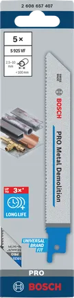 Комплект пильных полотен Bosch PRO Metal Demolition S925VF для резки металла.