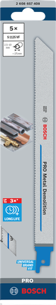 Пильные полотна Bosch PRO Metal Demolition S1125VF для демонтажных работ, комплект из 5 штук.