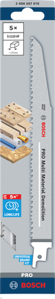 Комплект пильных полотен Bosch PRO Multi Material Demolition S1110VF.