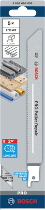 Комплект биметаллических пильных полотен Bosch PRO Pallet Repair S725VFR.