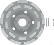 Шлифовальная головка Bosch PRO для бетона, 125 мм, для точной шлифовки поверхностей.