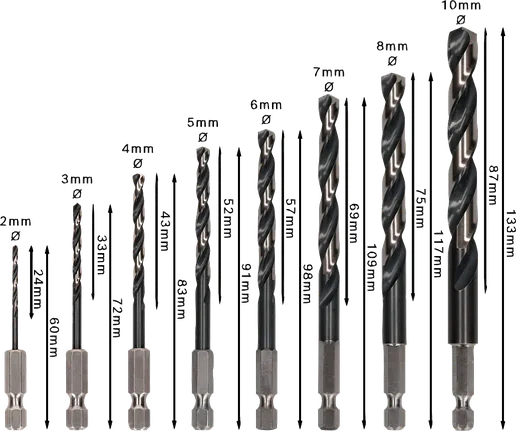 Набор ударных сверл Bosch PRO Metal HSS-G, 8 размеров.