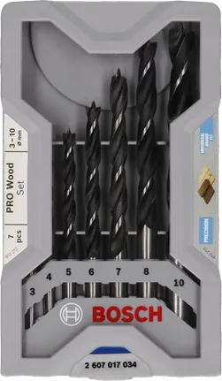 Набор сверл Bosch PRO Wood Brad Point, 7 шт., для точного сверления древесины.