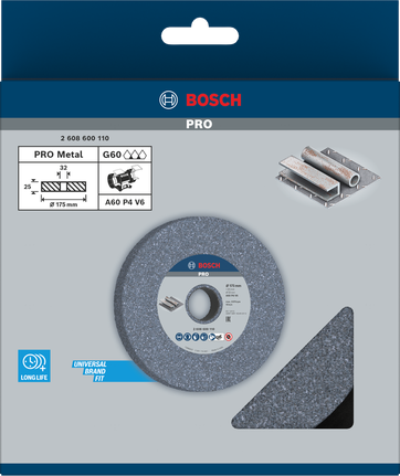 Шлифовальный круг Bosch PRO для обработки металла, диаметр 175 мм.