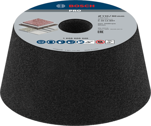 Конический шлифовальный круг Bosch PRO Stone G30 для шлифовальных камней.