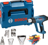 Комплект термофена Bosch GHG 23-66 с насадками и кейсом.