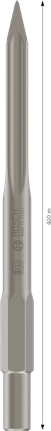 Пикообразное зубило Bosch PRO HEX 30-5C, длина 400 мм.
