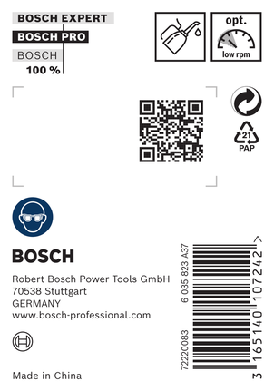 Упаковка зенковочного сверла Bosch PRO из быстрорежущей стали (HSS) для мягких металлов.